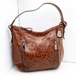 {Cole Haan} Animal Print Leather Parker Hobo